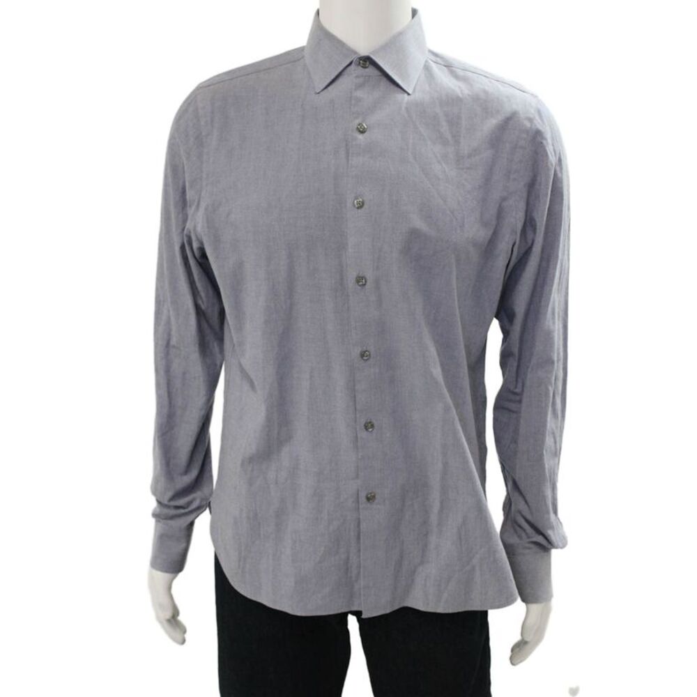 The Men's Store at Bloomingdale's Mens Gray Point Dress Shirt Size M